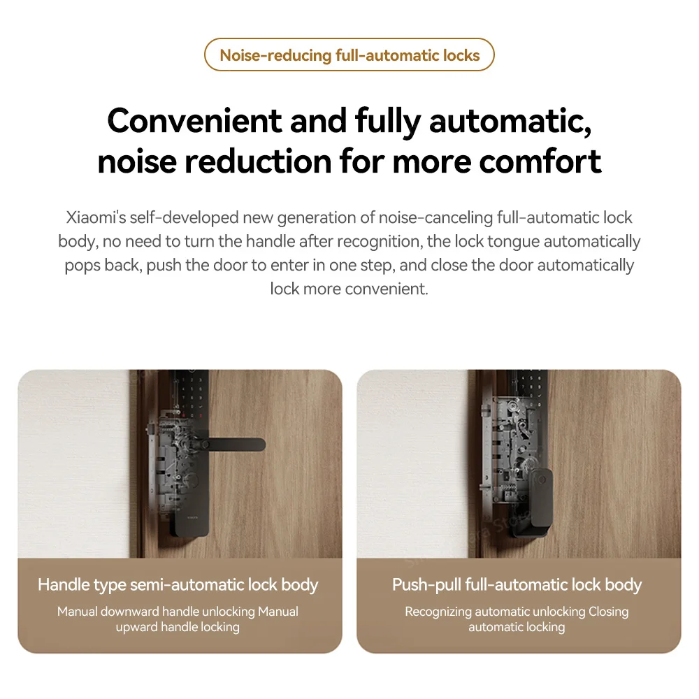 Xiaomi Fully Automatic Smart Door Lock 2 WiFi Remote Viewing Noise Reduction Doorbell Bluetooth NFC Fingerprint Unlock Mi Home