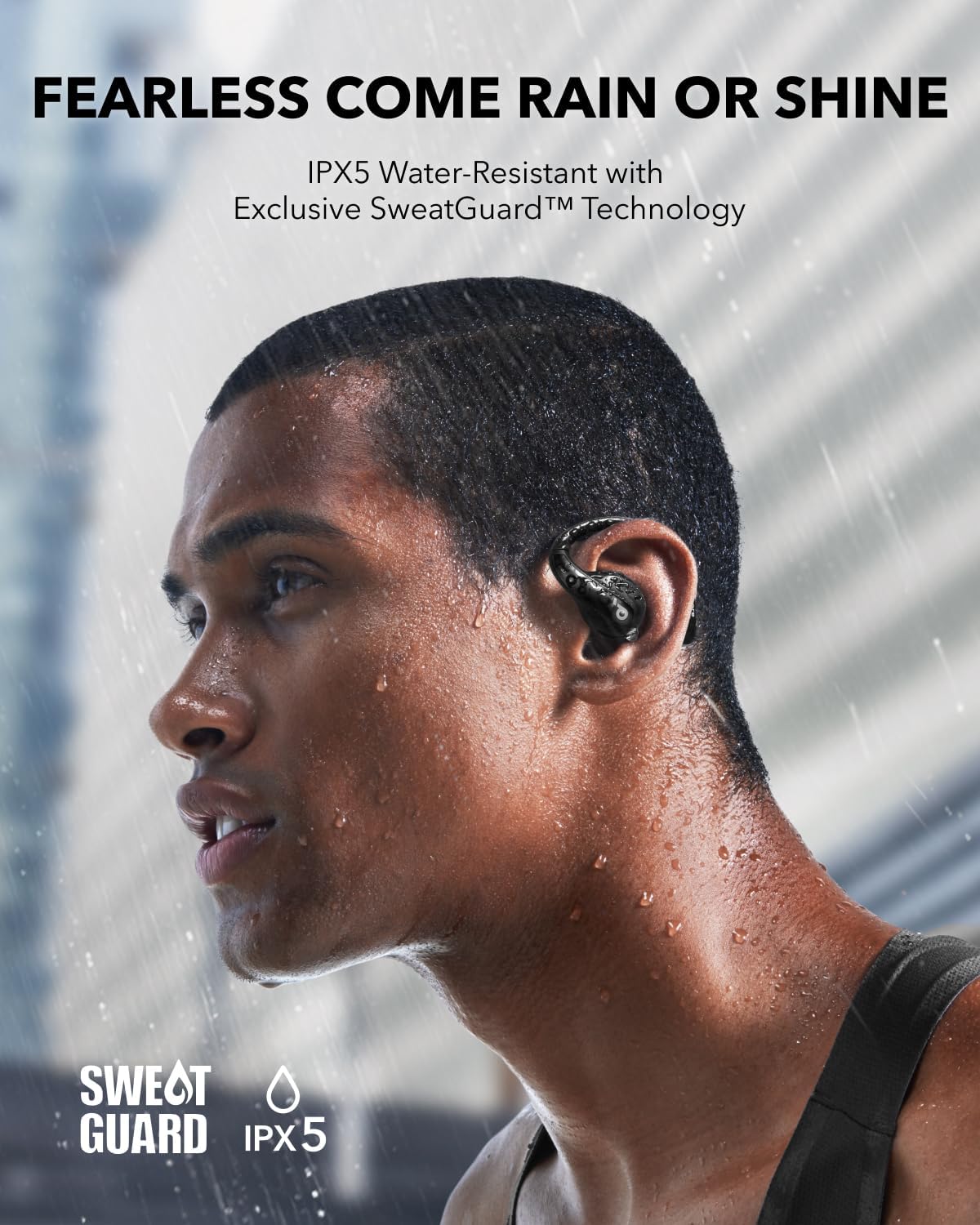 Soundcore by Anker AeroFit Pro Open-Ear Headphones, Ultra Comfort, Secure Fit, Ergonomic Design, Rich Sound with LDAC, Bluetooth 5.3, IPX5 Water-Resistant, 46H Playtime, App Control, Wireless Earbuds, Dynamic Black