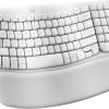 Logitech Wave Keys Wireless Ergonomic Keyboard with Cushioned Palm Rest, Comfortable Natural Typing, Easy-Switch, Bluetooth, Logi Bolt Receiver, for Multi-OS, Windows/Mac - Off White
