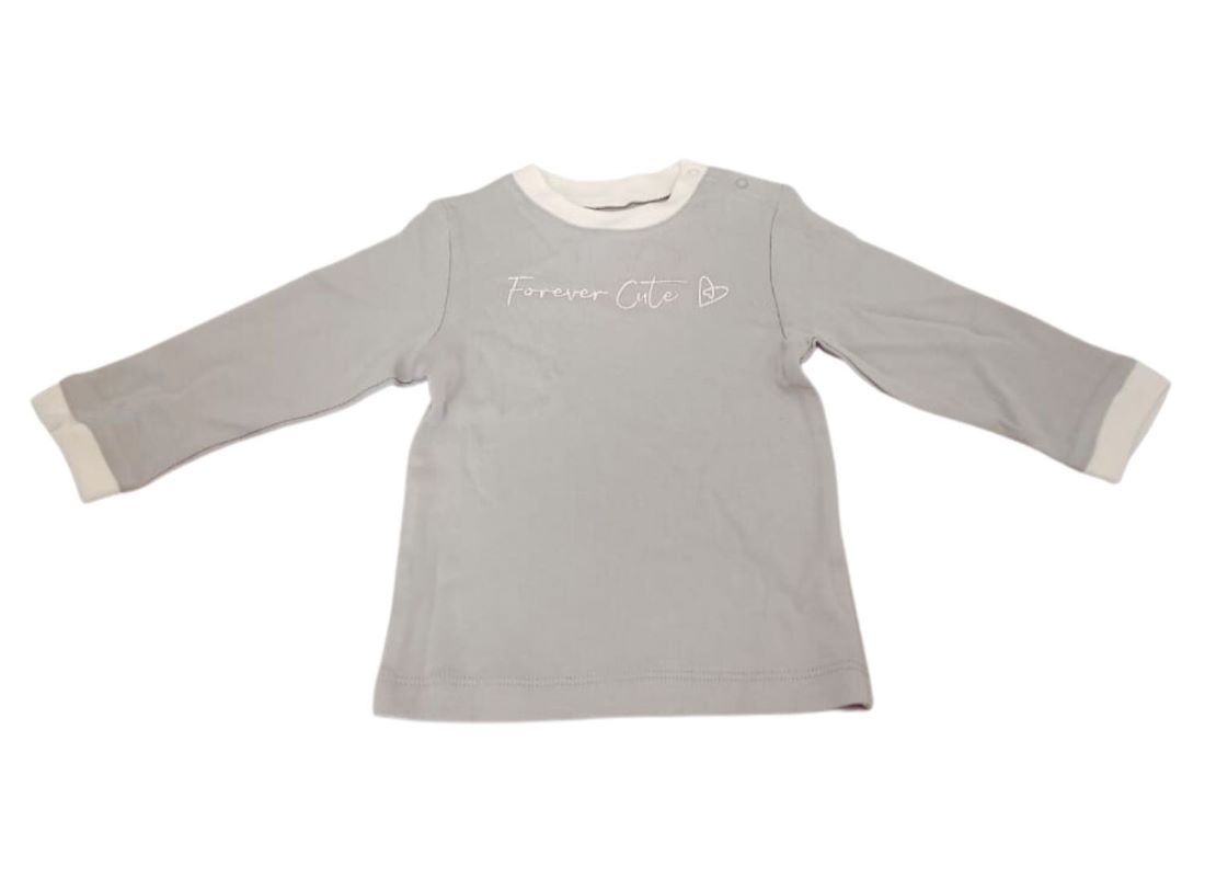 Forever Cute Pyjama Top (0-3m,Grey)