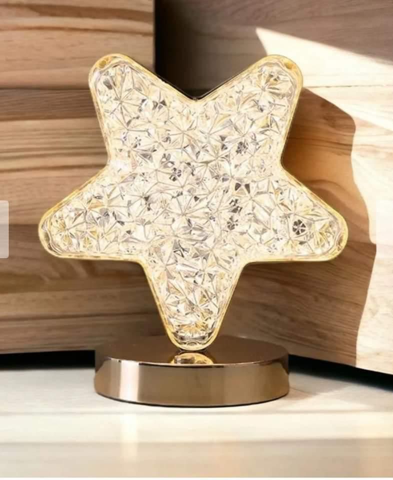 LED Moon Star Lamp with Gold Stand & USB Port