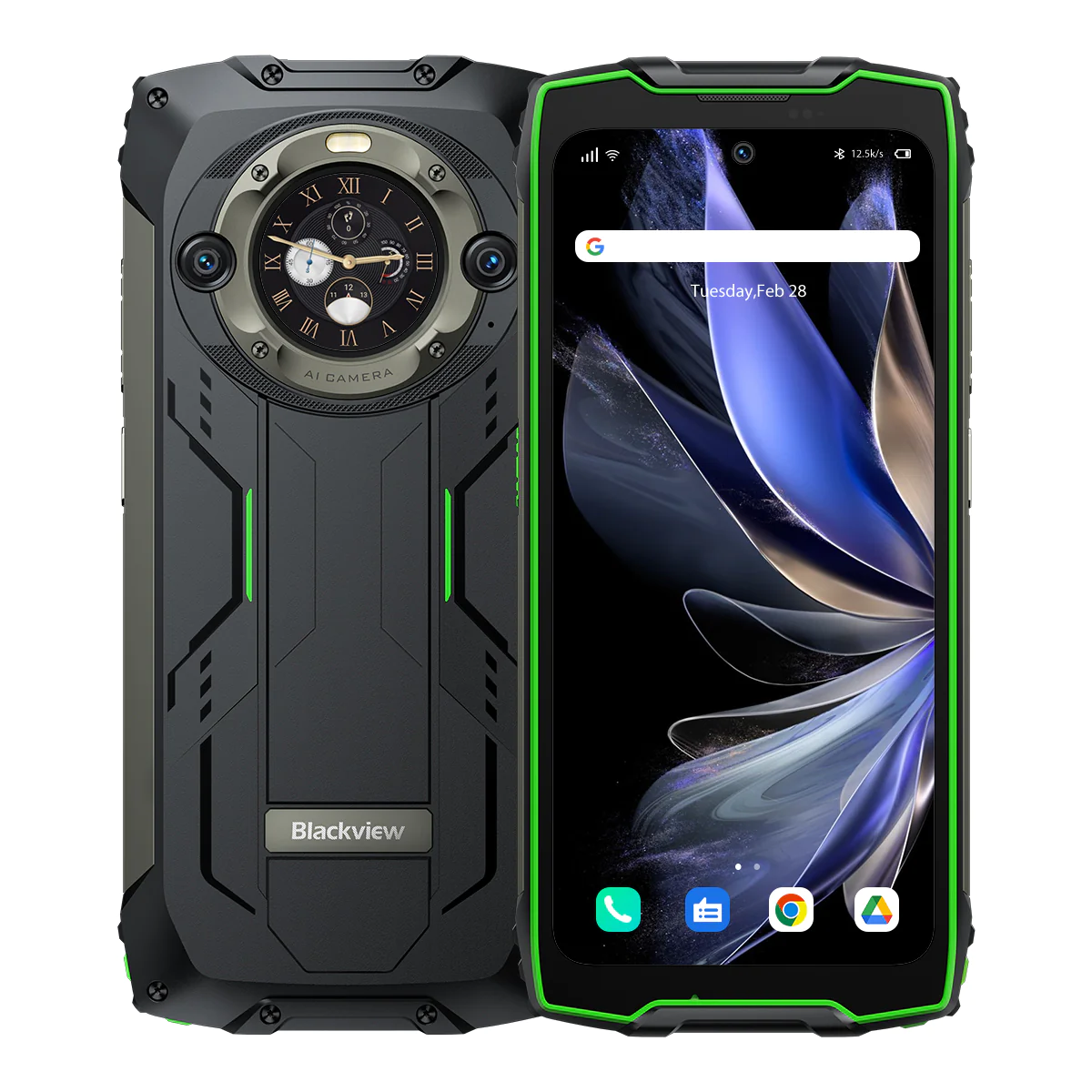 Blackview BV9300 Pro 8GB+256GB 6.7-Inch Main & 1.3-inch Round Secondary Display Built-in 100LM Flashlight 15080mAh 4G Ruggedized Smartphone, Green
