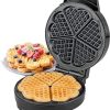 Waffle Maker – 5 Slice Heart Shaped Non-Stick Electric Belgian with Adjustable Temperature