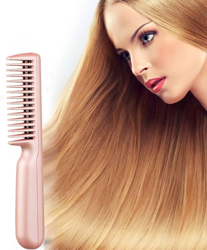 Electric Cordless Hair Straightener And Curling 2 In 1 Dry Comb