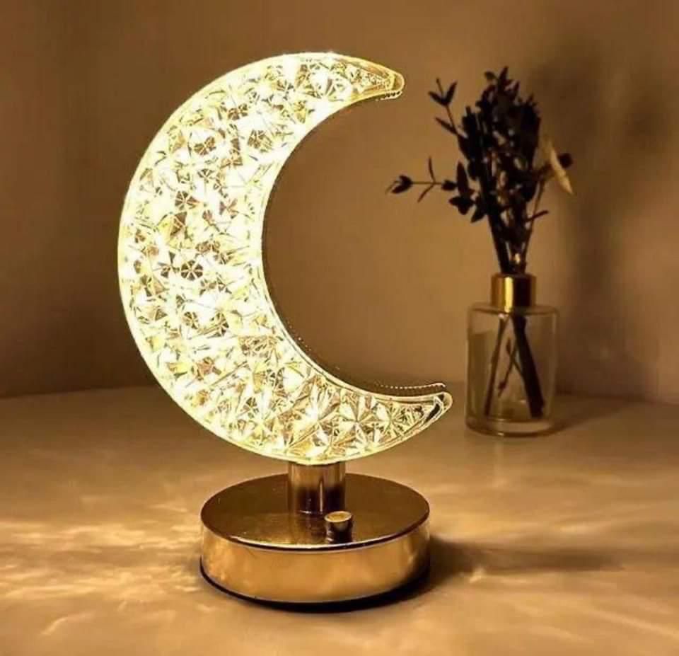 Moon Table Lamp, USB Rechargeable Bedside Table Lamp