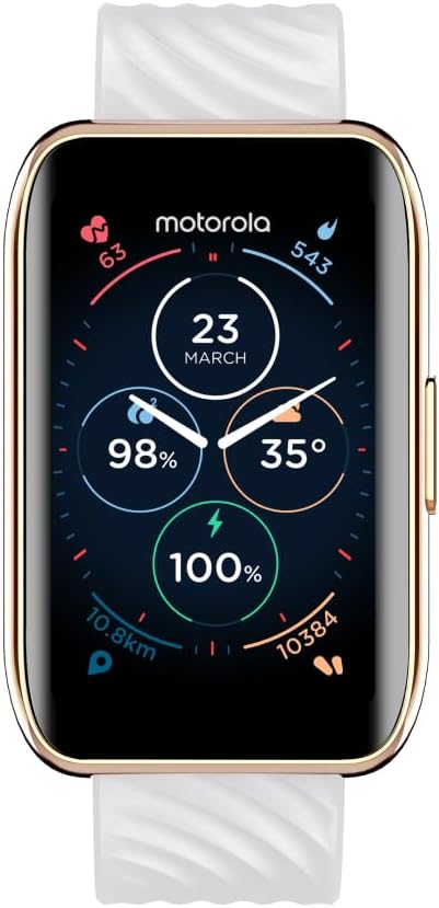 Motorola Moto 40 Smartwatch -10 Days Battery Life, Google Fit Integration, 1.5'' Crystal Clear Display, Heart Tracking, in-Depth Sleep Tracking, iOS and Android Compatible - Rose Gold