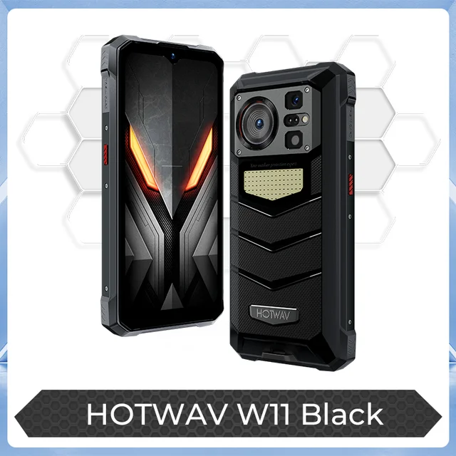 HOTWAV W11 Rugged Phone 20800mAh 280LM Flashlight 6.6'' FHD+ Smartphone 33W 24MP Night Vision Mobile Phone, Gold