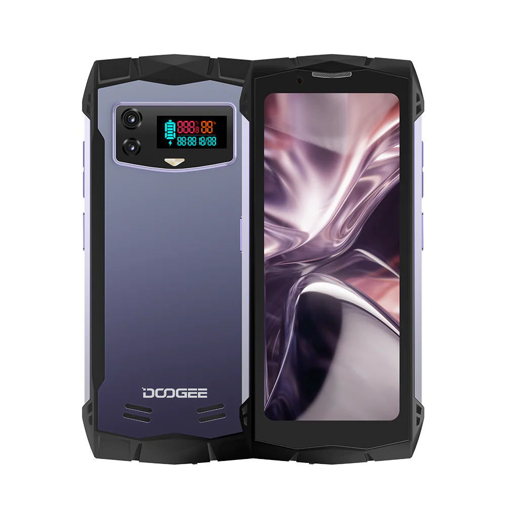 DOOGEE S Mini Rugged Smartphone Unlocked, MTK G99 Android 13 15GB+256GB Waterproof Cell Phone,4.5" QHD+ 120Hz, 3000mAh 18W, 50MP+8MP Rugged Phone, Dual SIM/OTG/GPS/NFC, Purple