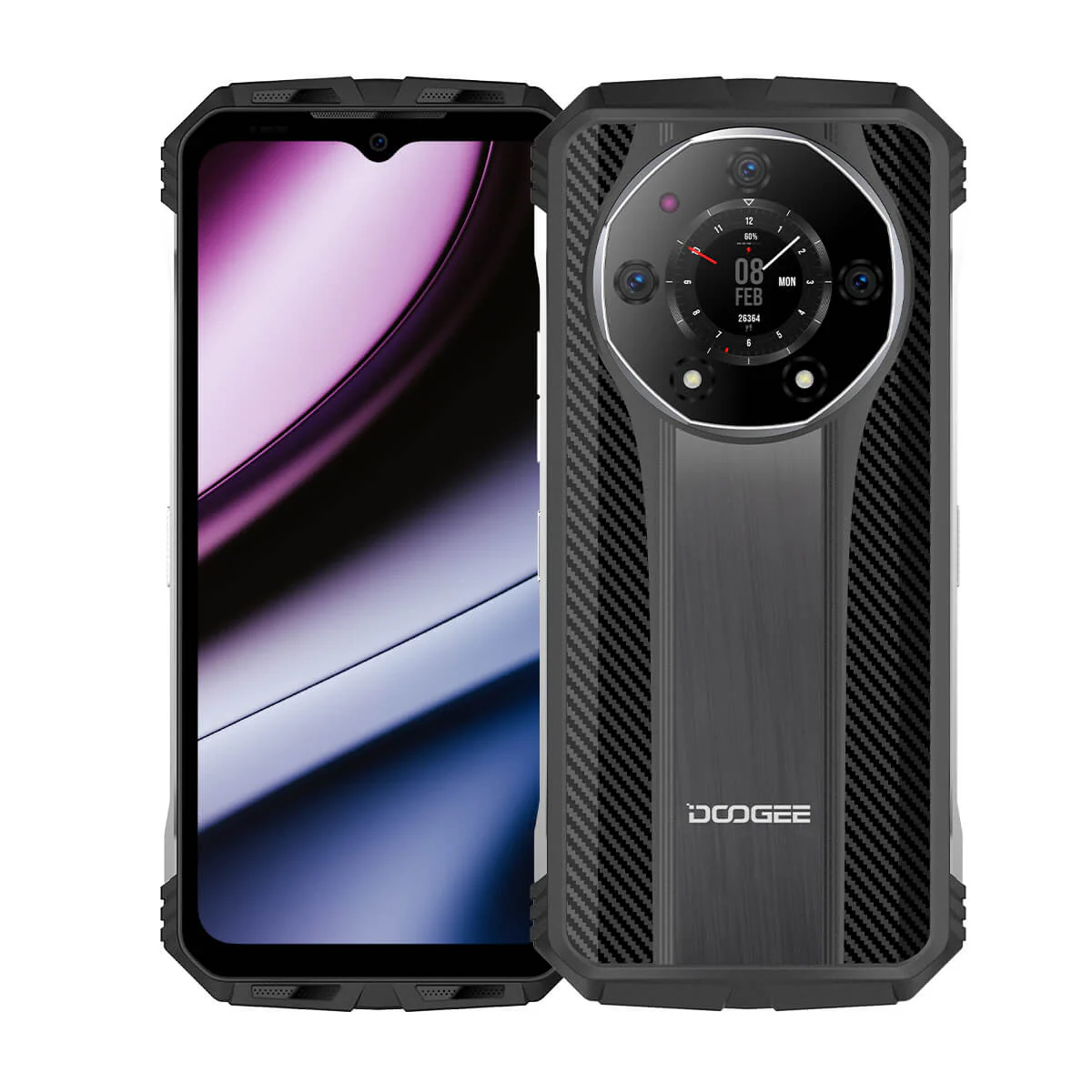 DOOGEE S110 2023 rugged phone, Android 13, 22 GB RAM+256 GB ROM (TF 2 TB) mobile, 10800 mAh/66 W battery, 50 MP+ 24 MP night vision, 4G Dual SIM, OTG/GPS/NFC (Silver)