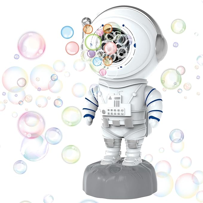 ASTRO Bubble Machine, Space Astronaut Shape Electric Rechargeable Bubble Machine for Kid