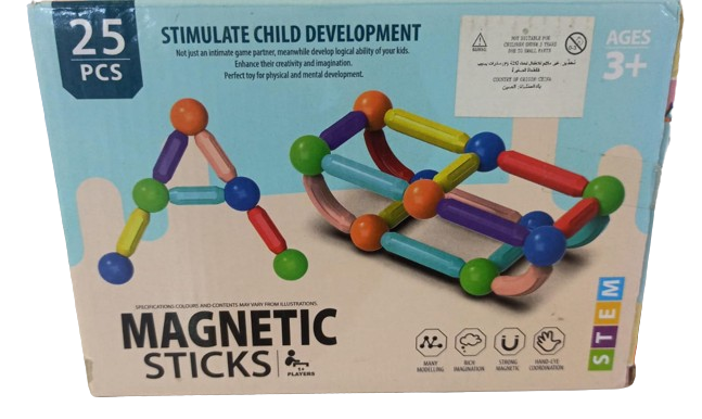 25PCS Magnetic Blocks Sticks Construction Building, Learning Education Stem Preschool Toddler Kids Toys For 3+ Year Old
