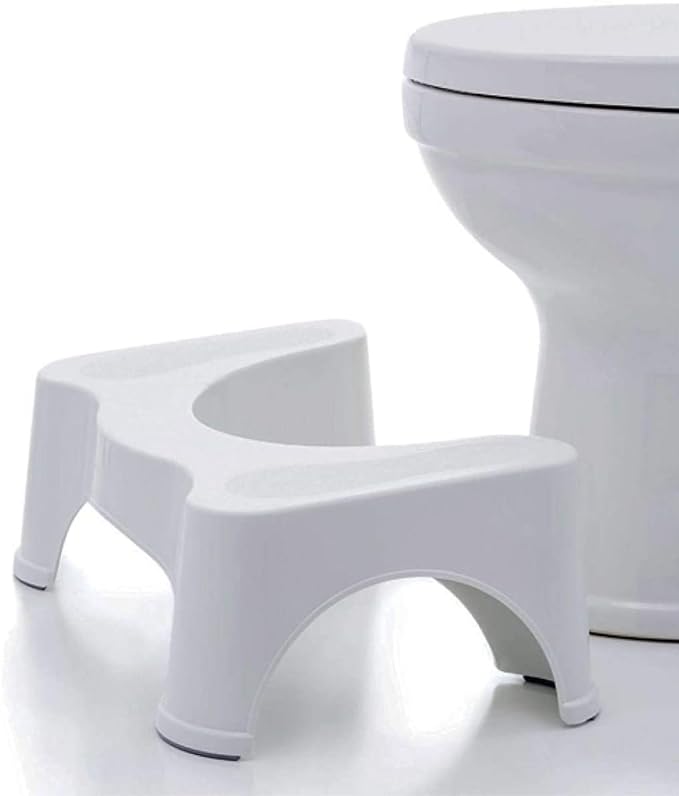Squatting Toilet Stool, Non Slip Potty Bathroom Toilet Step Stool, White, Prevent Constipation Toilet Footstool