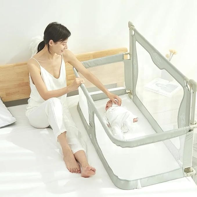 3 in 1 Baby Bedside Sleeper, co sleeper for baby in bed,Portable Crib,breathable and visible