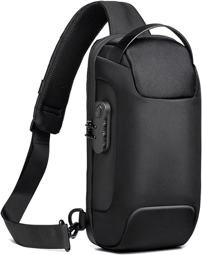 Cross Body Bags for Men with Password Lock and USB Charging Port