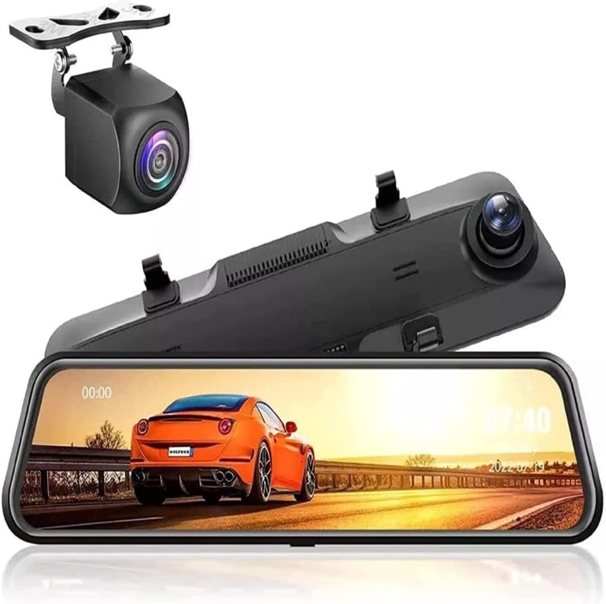 MR SMART Mirror Dash Cam 10" Inch Backup Camera 1080P Front and Rear Camera Full HD with IPS Touch Screen 170° Wide Angle, with Loop Recording, G-Sensor, Parking Assist, Night Vision Waterproof