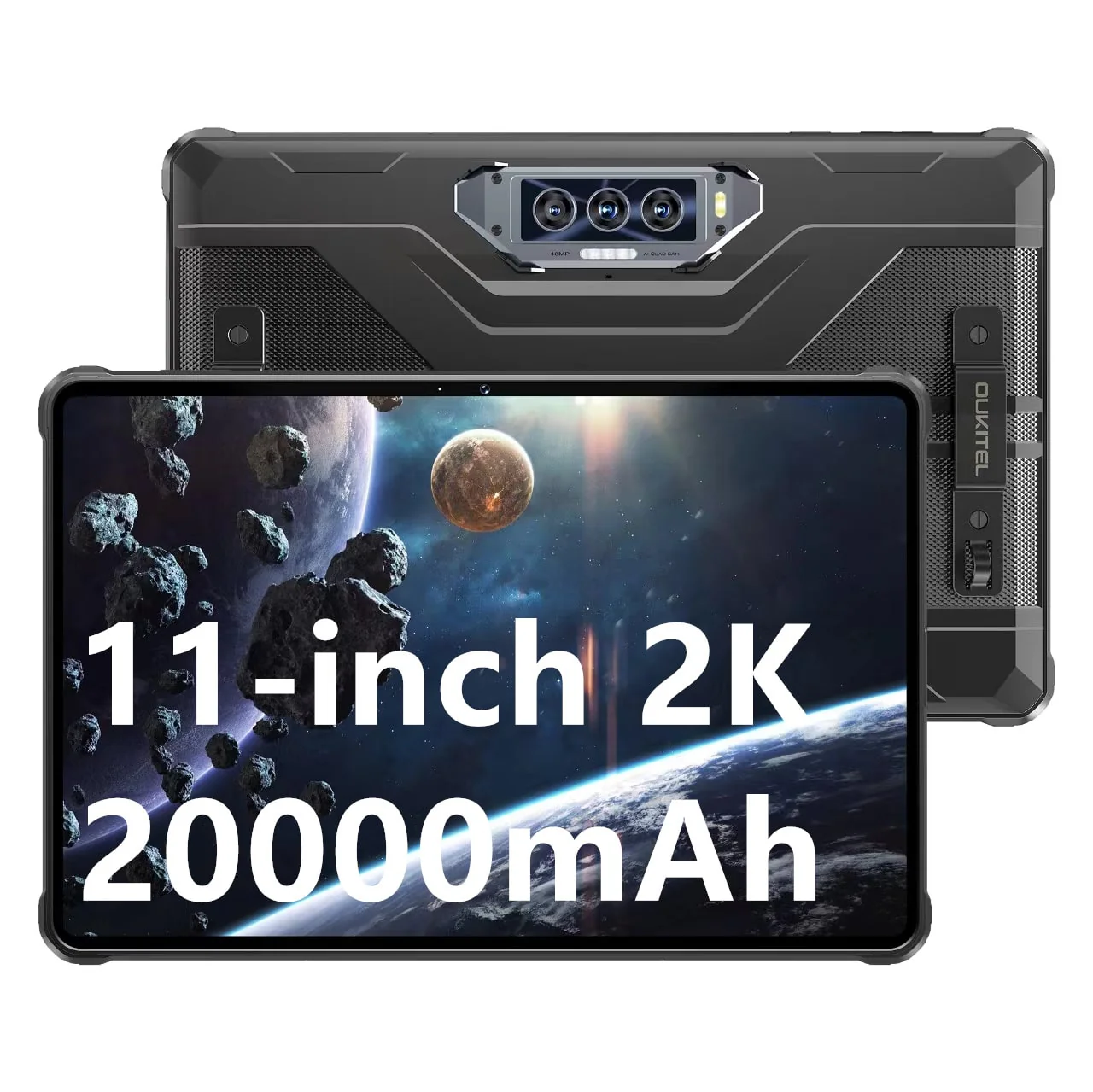 Oukitel RT8 Rugged Tablet 11-Inch 2K Display 20000mAh Battery 48MP Sony Camera, Black