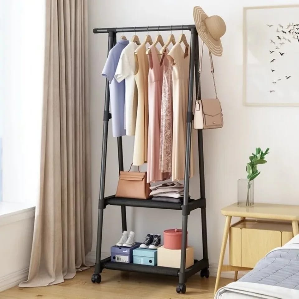 Clothes Rack Clothes Drying Stand Coat Rack Sturdy Rolling Clothing Rack with Wheels black and brown colour available Buy Online at Best Price in UAE Qonooz