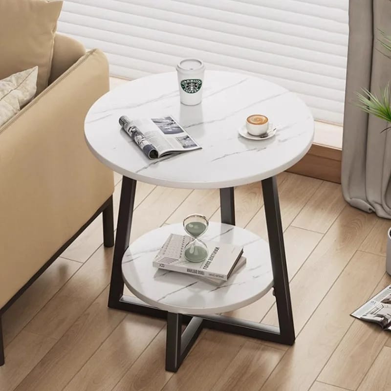 Round End Table Sturdy Living Room,Tall End Table for Bed Room,Coffee Tea End Table for Living Room