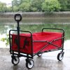 Garden Trolley Red Cart Wheelbarrow Garden Trolley Portable Beach Cart Foldable Shopping Cart Camping (red and blue colour available)