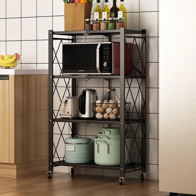 Kitchen Shelf Organizer, Multifunctional Storage Rack Freestanding Kitchen Organizer