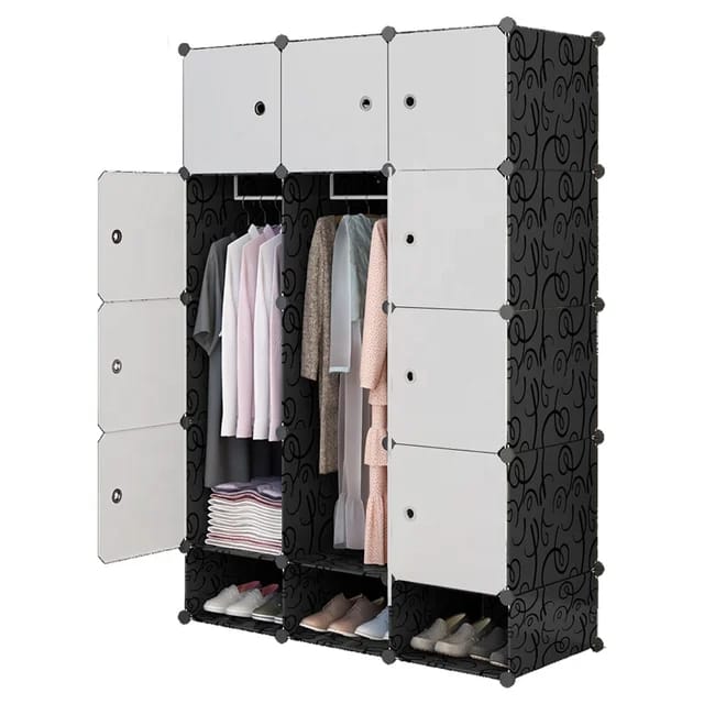 Good quality modern detachable plastic wardrobe, DIY plastic home furniture combination cabinet