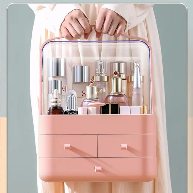 Dust-Proof Cosmetic Storage Box, Transparent Portable Makeup Box, Dressing Table, Skin Care
