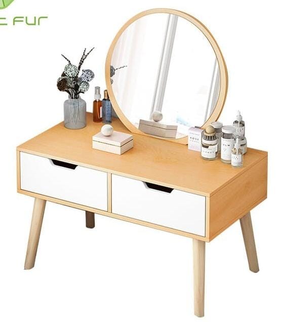 Makeup Dressing Table with LED Mirror and Drawers For Small bedroom