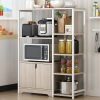 Kitchen Shelf with Storage Cabinet,Wooden Microwave Oven Stand, Multi-layer