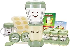 Magic Baby bullet 20 Piece Set Baby Food Blender & Maker, 20-Piece Baby Bullet Food System Green/Yellow/Clear