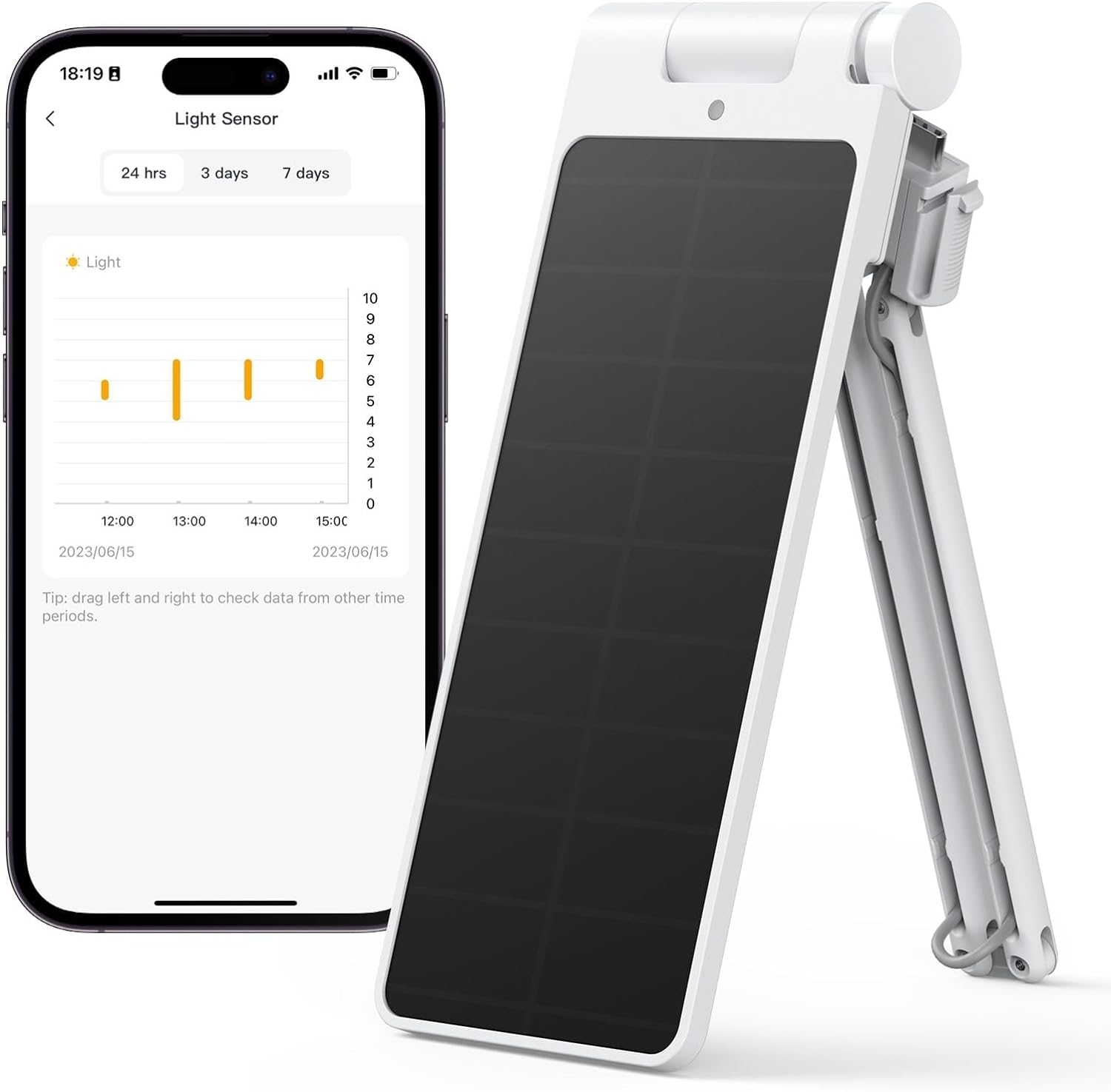 SwitchBot Solar Panel Charger for Curtain 3 - Performance Upgrade, Easy to Use, Support Low Light Charging, Smart Solar Panel for SwitchBot Curtain 3 Rod/U Rail, Non-Stop Solar Power Supply