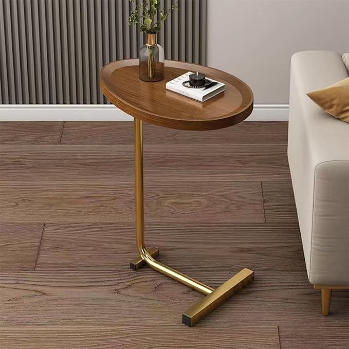 Small Side End Table New C Shaped End Side Table for Sofa, Side Table for Living Room Bedroom, Round End Table for Couch and Bed