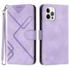 Line Pattern Skin Feel Leather Phone Case