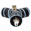 Foldable 3 Exits Exercising Cat Tunnel with A Hanging Ball