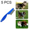 5 PCS Pet Cats Dogs Supplies Combs Fine Toothed Stainless Steel Needle Fleas Removal Combs, Length: 14cm