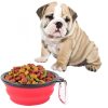 Portable Pet Folding Feeding Bowl Silicone Water Dish Feeder Puppy Travel Bowl, Random Color Delivery, Bowl Diameter: 13cm
