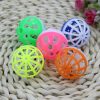 Pet Plastic Hollow Out Round Cat Hamster Play Balls Colorful Ball Chase Rattle Toys With Small Bell