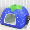 Strawberry Shaped Foldable Short Plush Pet House Nest, Size: M