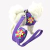 Microfiber with 3D Flowers Pattern Breathable Dog Chest Strap, Size: M