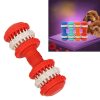 Dog Toy for Pets Tooth Cleaning Chewing Dumbbells Shape Toys of Non-Toxic Soft Rubber , Large Size,Length:15cm