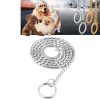 Pet Collars Pet Neck Strap Dog Neckband Snake Chain Dog Chain  Solid  Metal Chain Dog Collar，Length:40cm