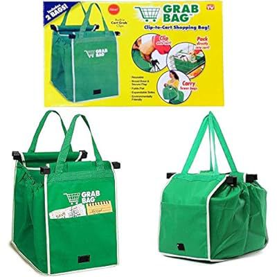 Green Supermarket Cart Shopping Bag Storage Fabric Bag