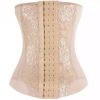 Women Waist Trainer with Lace Workout Hourglass Body Shaper, Waist Workout Hourglass Body Shaper Breathable Bodysuit, Comfort Bodysuit, 1 Pc, Medium