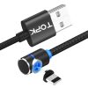 TOPK AM30 1m 2.4A Max USB to 8 Pin 90 Degree Elbow Magnetic Charging Cable with LED Indicator