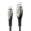 JOYROOM S-M411 Sharp Series 3A 8 Pin Interface Charging + Transmission Nylon Braided Data Cable with Drop-shaped Indicator Light, Cable Length: 1.2m