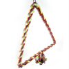 Colorful Cotton Rope Bird Perched Climbing Honed Triangle Cotton Rope Swing Toy
