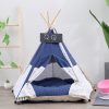 Cotton Canvas Pet Tent Cat and Dog Bed with Cushion