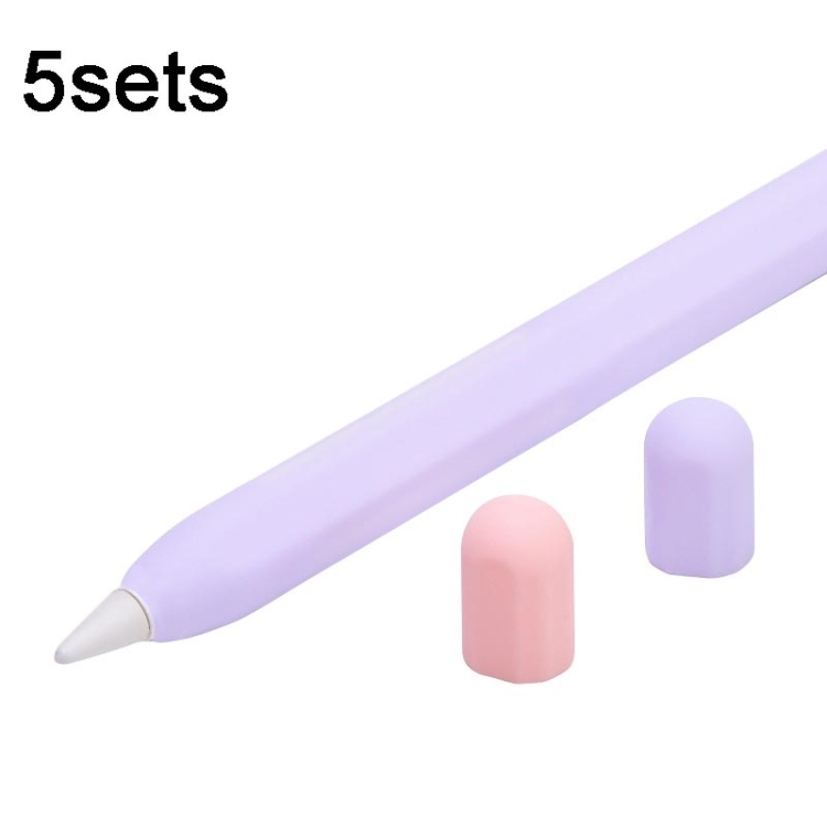 2 PCS 3合一 Stylus Silicone Protective Cover + Two-Color Pen Cap Set