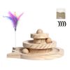 MZP01 Solid Wood Turntable Cat Toys Durable Funny Cat Stick Scratcher, Specification: