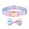Rose Gold Buckle Pet Detachable Bow Collar, Size: