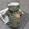 Thick Dog Clothes Pet Fur Vollar Hood Autumn Winter Cotton Coat